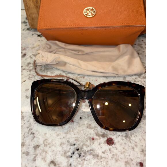 Tory Burch TY7161UM Tortoise Prescription Sunglasses w/ Case Preowned main image 6